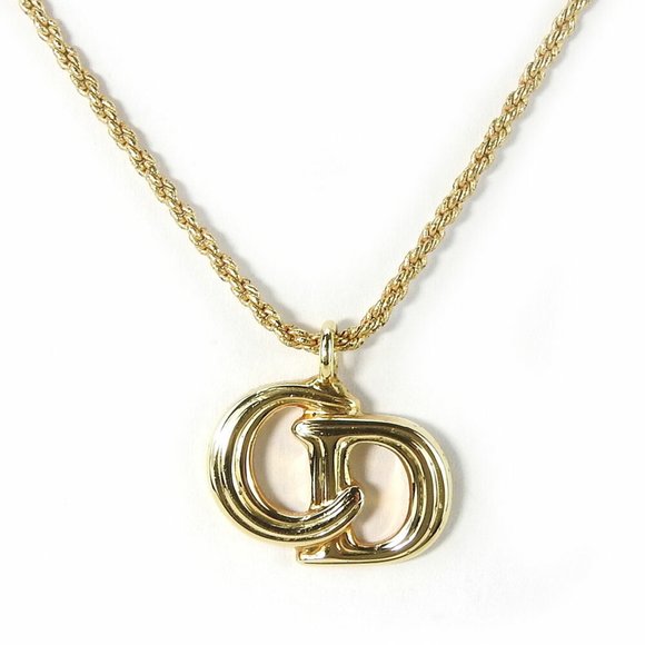 Christian Dior Necklace Metal Gold Plated CD Women's - Picture 1 of 9